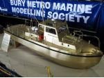 Bream, a general duties military vessel in use at Marchwood Military Dock, near Southampton. The model has been built by Harry Barrow totally out of brass to a scale of 1:12. He is a member of The Ship Modelling Society.